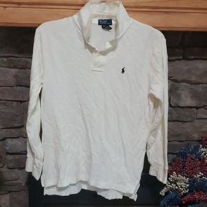 POLO BY RALPH LAUREN OFF WHITE LS POLO SZ M12/14